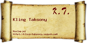 Kling Taksony névjegykártya
